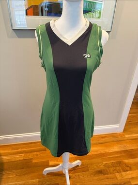 Fila Green and Black V‑Neck Athletic Tank